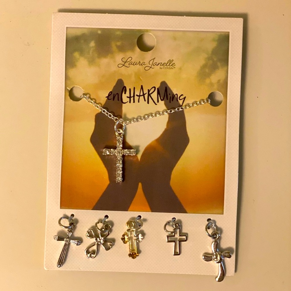 Laura Janelle Faith Cross Necklace & Charm Set